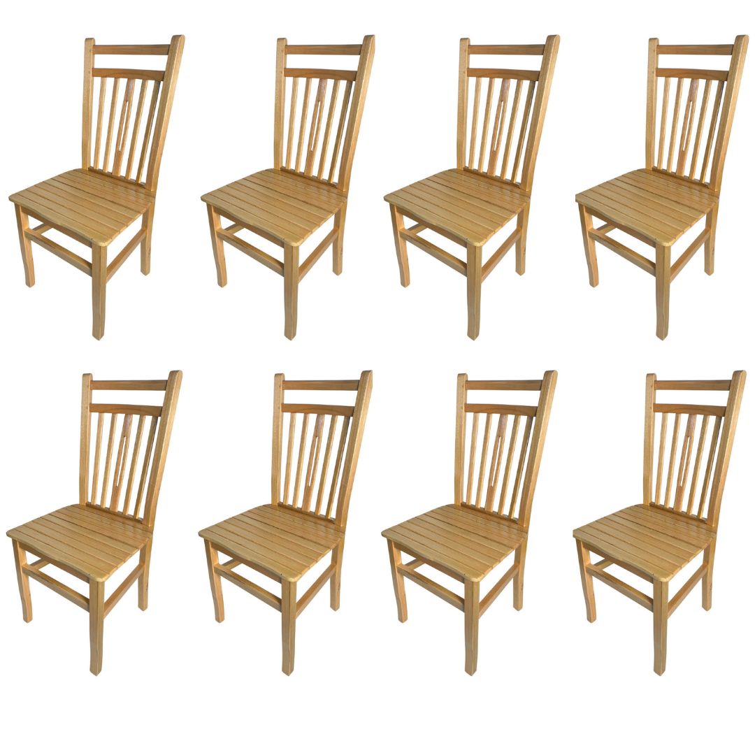 8 Cadeiras Pequin De Madeira Para Sala De Jantar E Cozinha