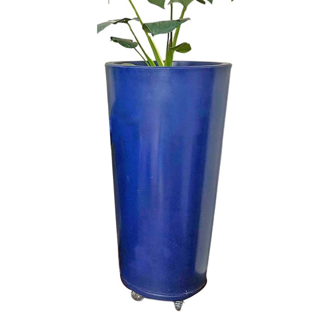 Kit Vaso Damasco Brilhante + Suporte com Rodinhas