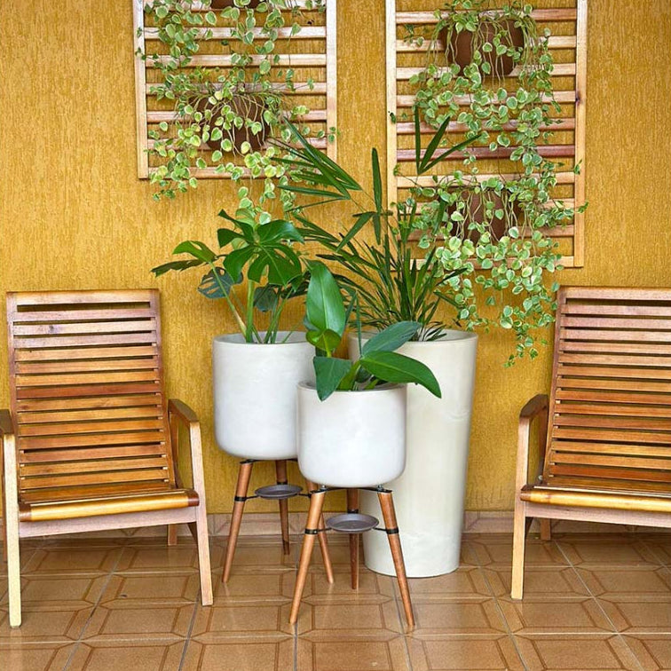 3 Vasos de Luxo Para Planta Decoração Externa Sacada Varanda