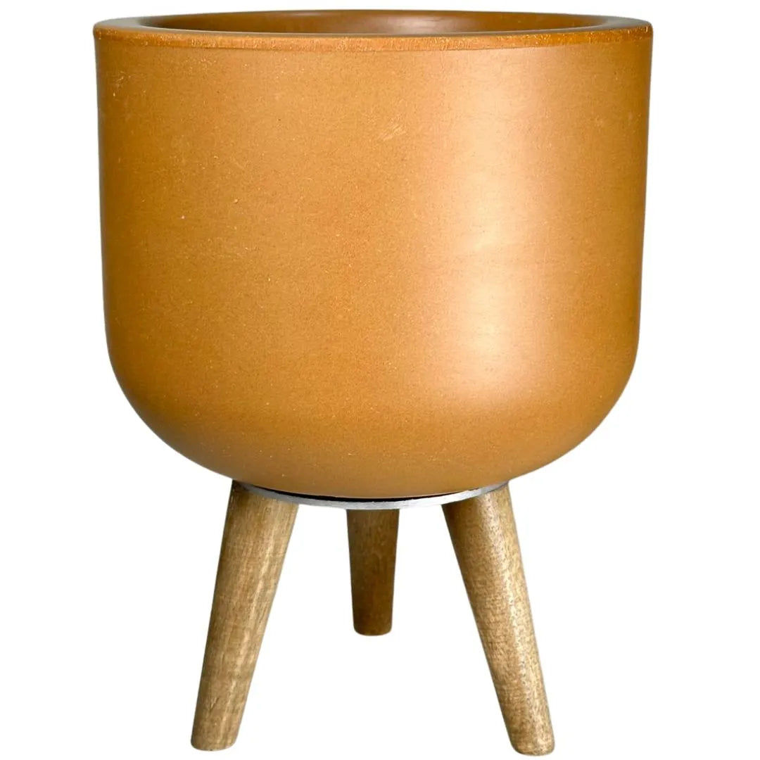 Vaso Doha Médio com Tripé de Madeira