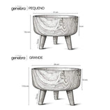 Kit 2 Vasos Bacia Linha Genebra com Tripé de Madeira
