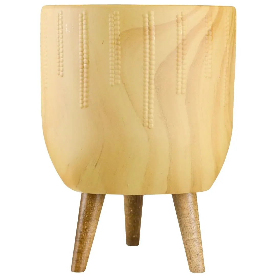 Vaso Cachepot Linha Genebra com Tripé de Madeira