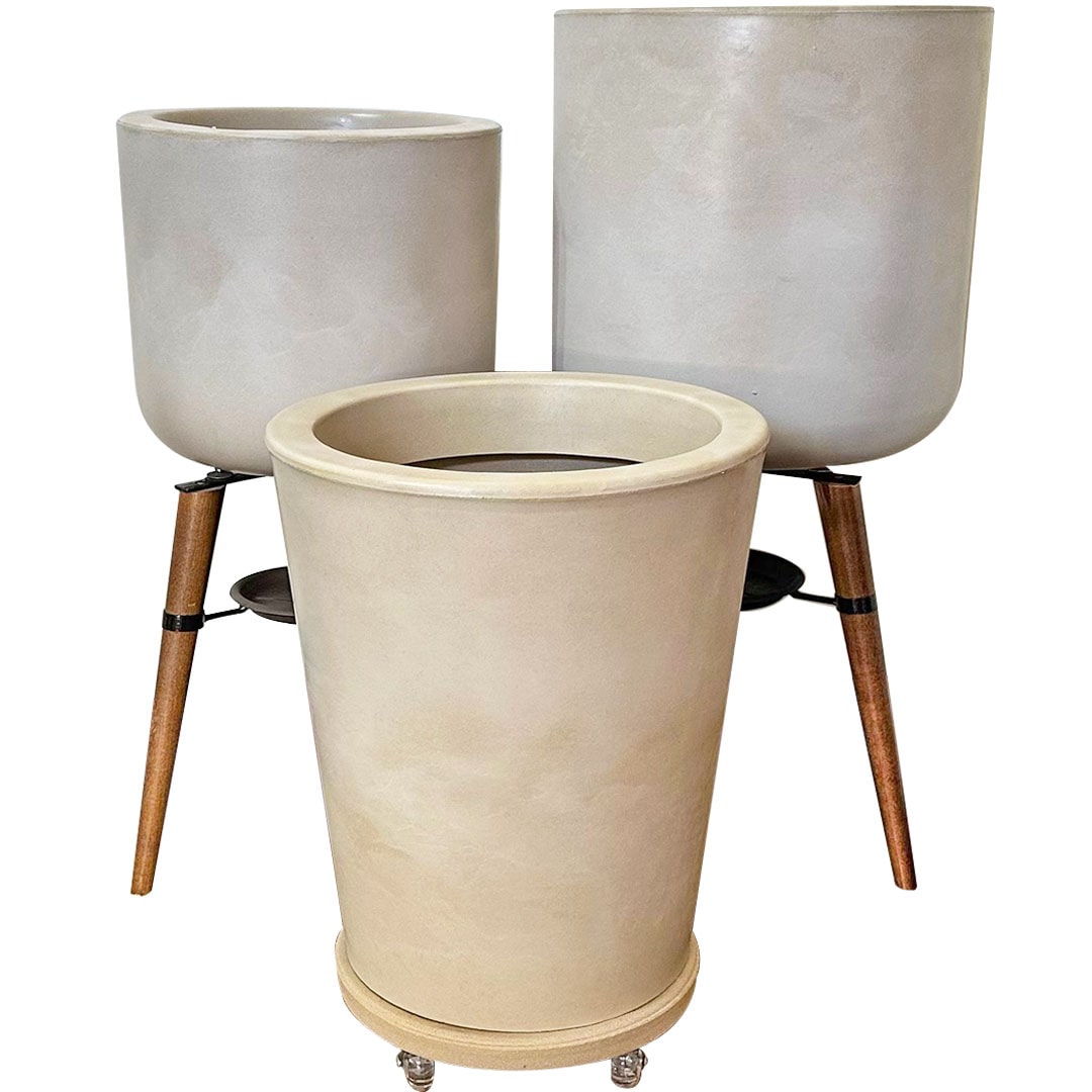 Kit Com 3 Vasos de Luxo Para Planta Decoração Apartamento