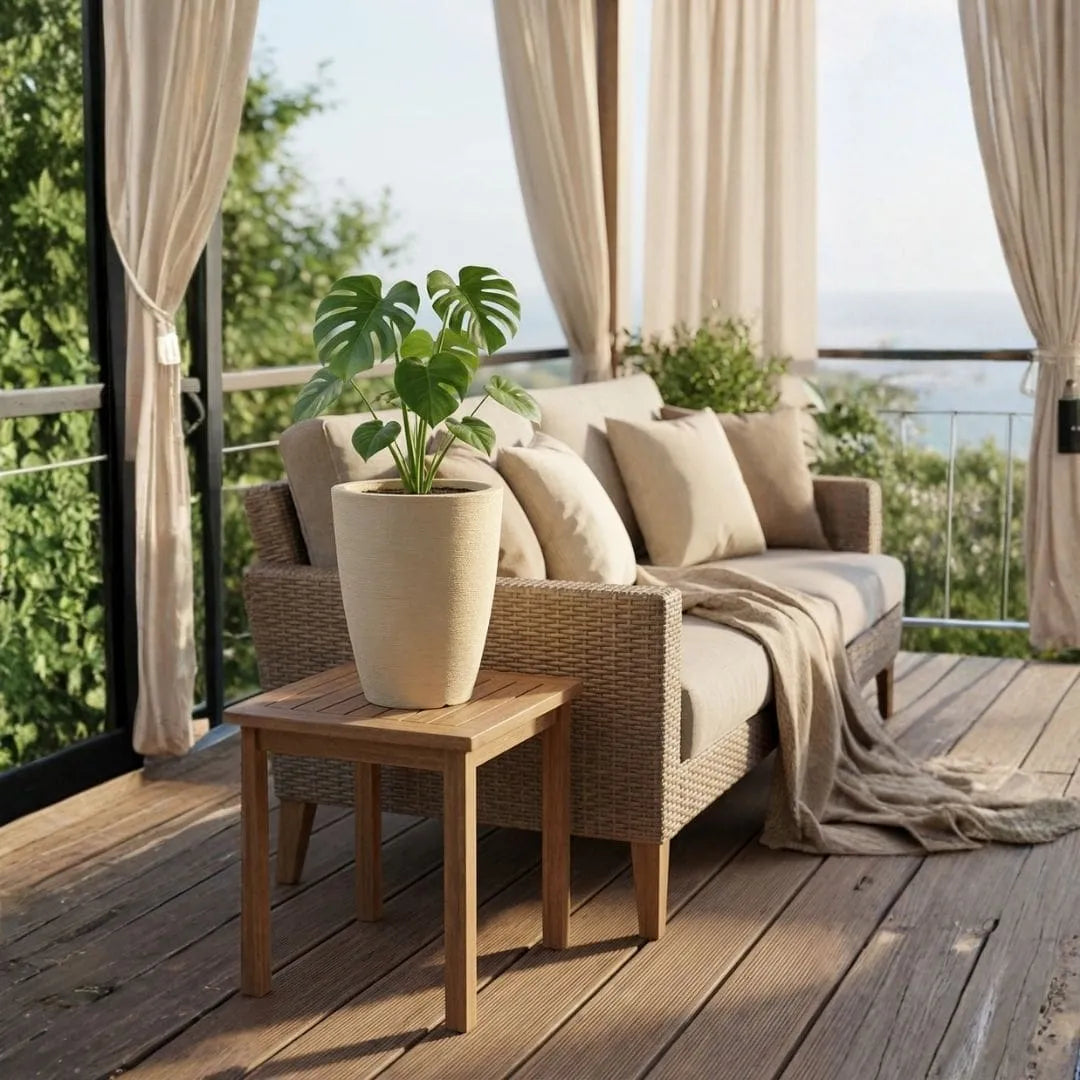 Vaso Pequim em Polietileno Texturizado 30x24cm