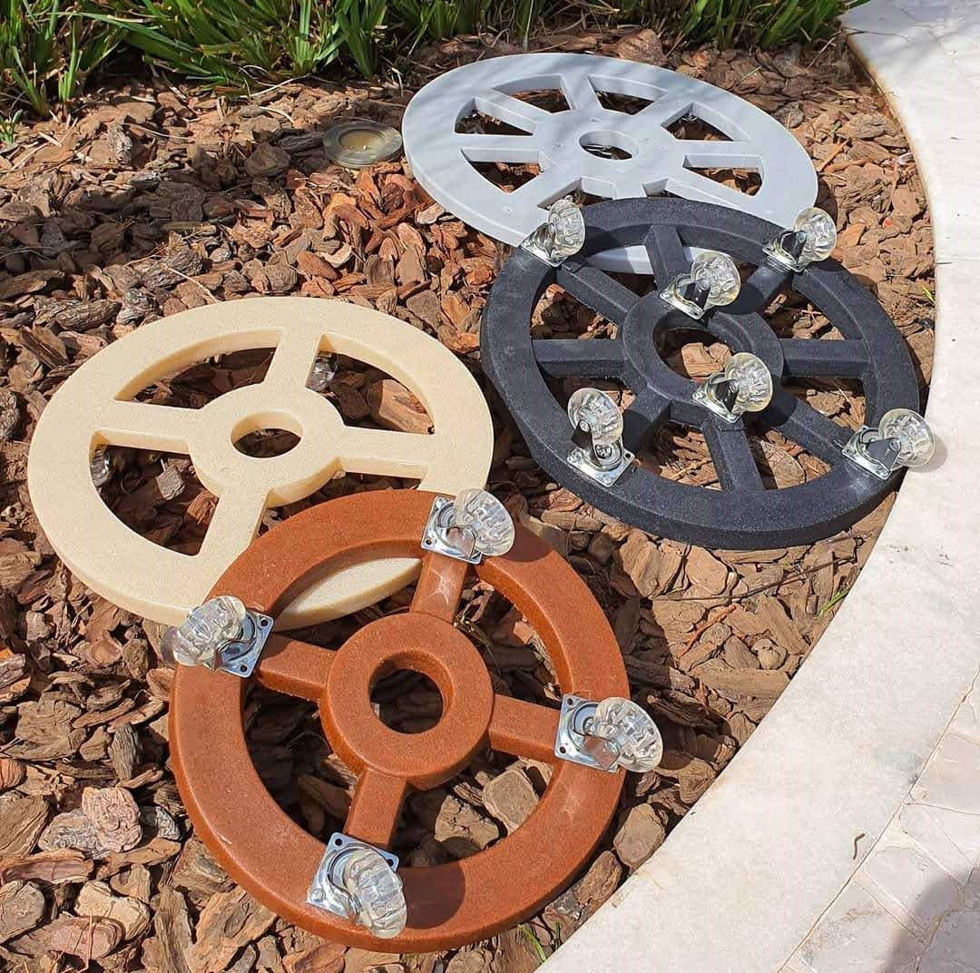 Suporte com Rodas de Silicone para Vasos Redondos