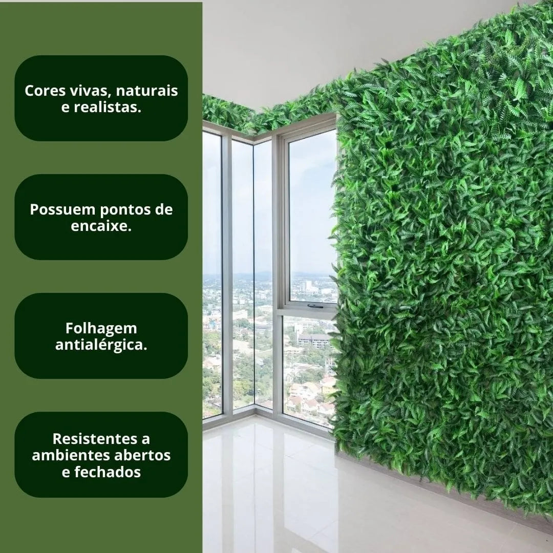 Kit Painel de Samambaia Artificial 60x40cm