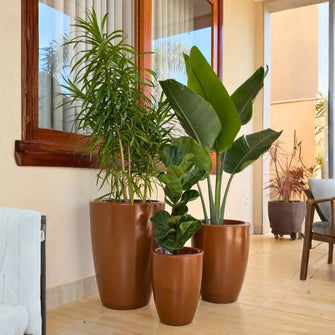 Kit 3 Vasos Para Plantas e Decoração Linha Pequim