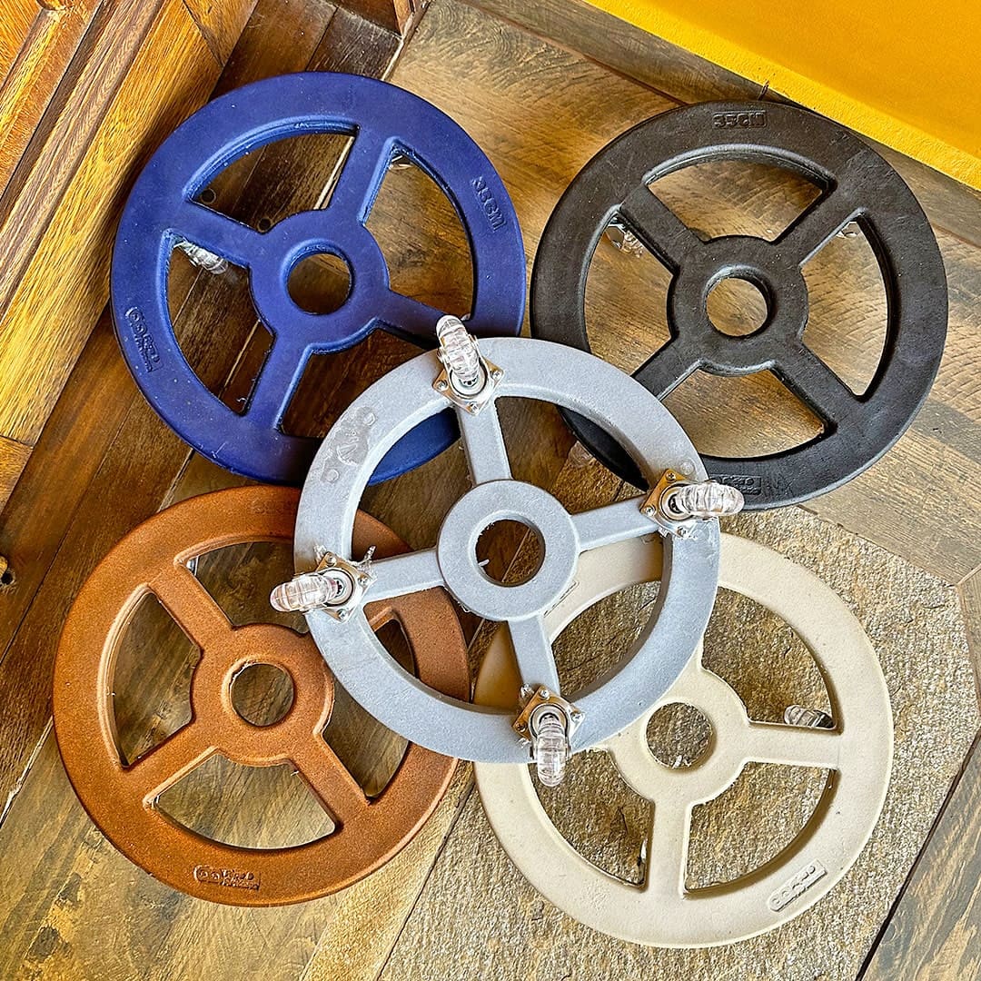 Suporte com Rodas de Silicone para Vasos Redondos