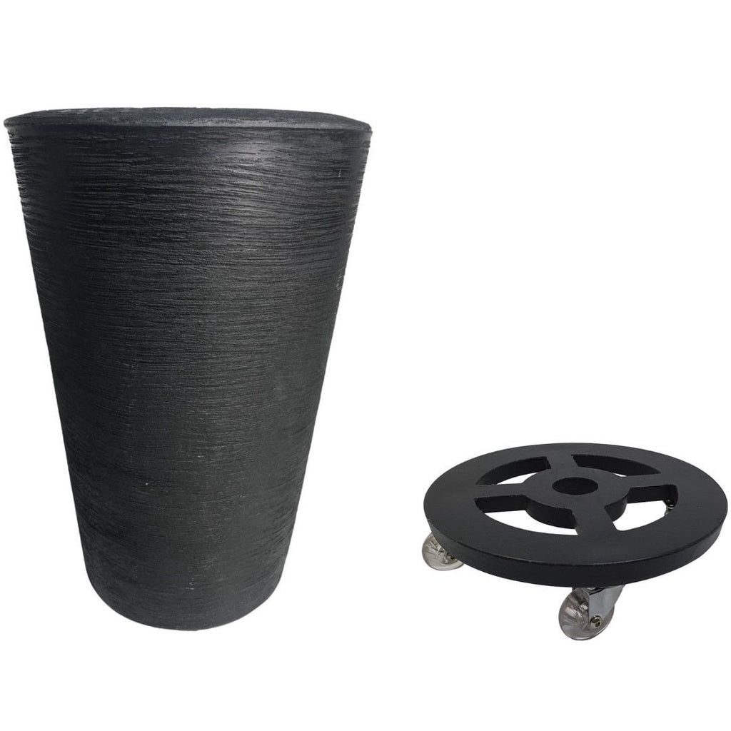 Kit Vaso em Polietileno 55x37cm + Suporte com Rodas