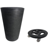 Kit Vaso em Polietileno 55x37cm + Suporte com Rodas