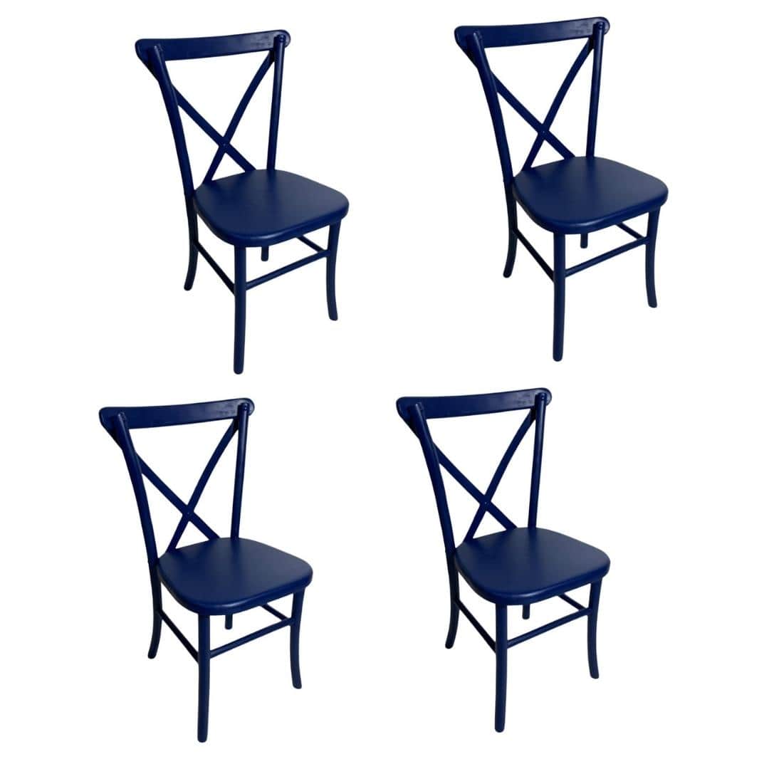 4 Cadeiras Sala de Jantar Paris de Madeira Eucalipto Katrina