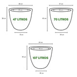 Vaso Berlim Texturizado em Polietileno - Tamanhos Grandes