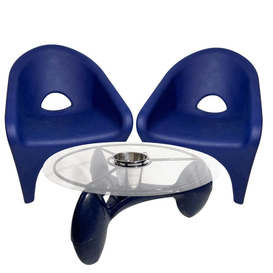 Kit Mesa de Centro com Champanheira + 2 Cadeiras Ipanema