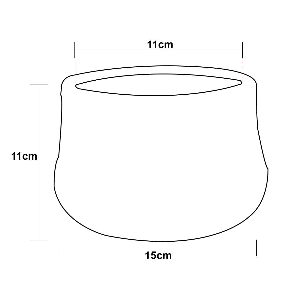 Vaso Cachepot de Cerâmica Preto com Textura Ondulada Branca 15x11cm