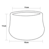 Vaso Cachepot de Cerâmica Preto com Textura Ondulada Branca 15x11cm