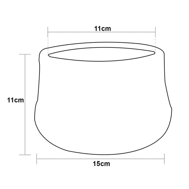 Vaso Cachepot de Cerâmica Preto com Textura Ondulada Branca 15x11cm
