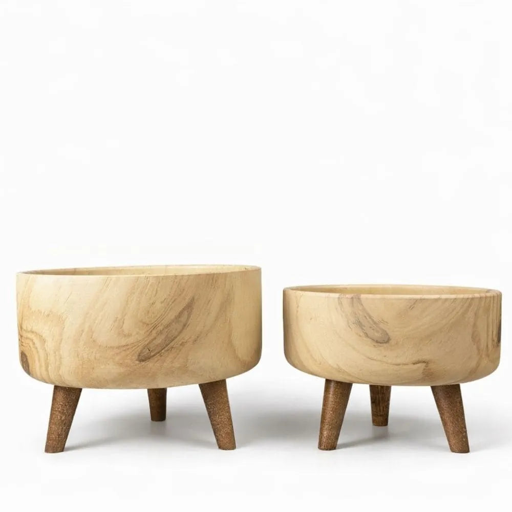 Kit 2 Vasos Bacia Linha Genebra com Tripé de Madeira