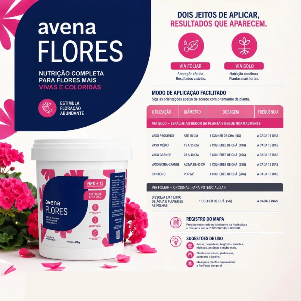 Adubo Para Flores Fertilizante Avena 400g