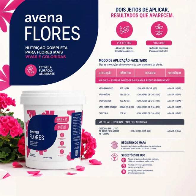 Adubo Para Flores Fertilizante Avena 400g