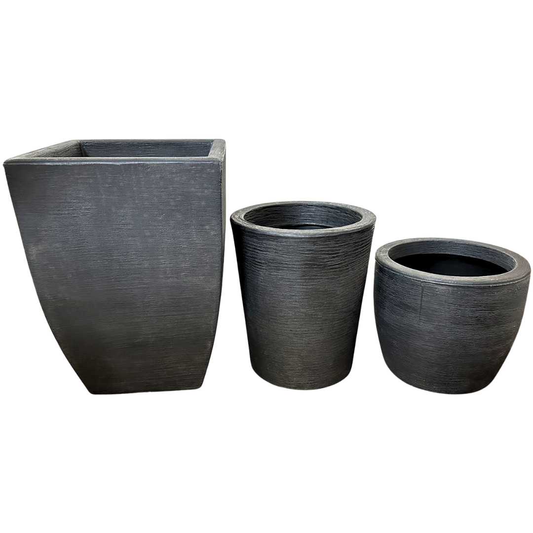 Kit 3 Vasos Texturizados Médios