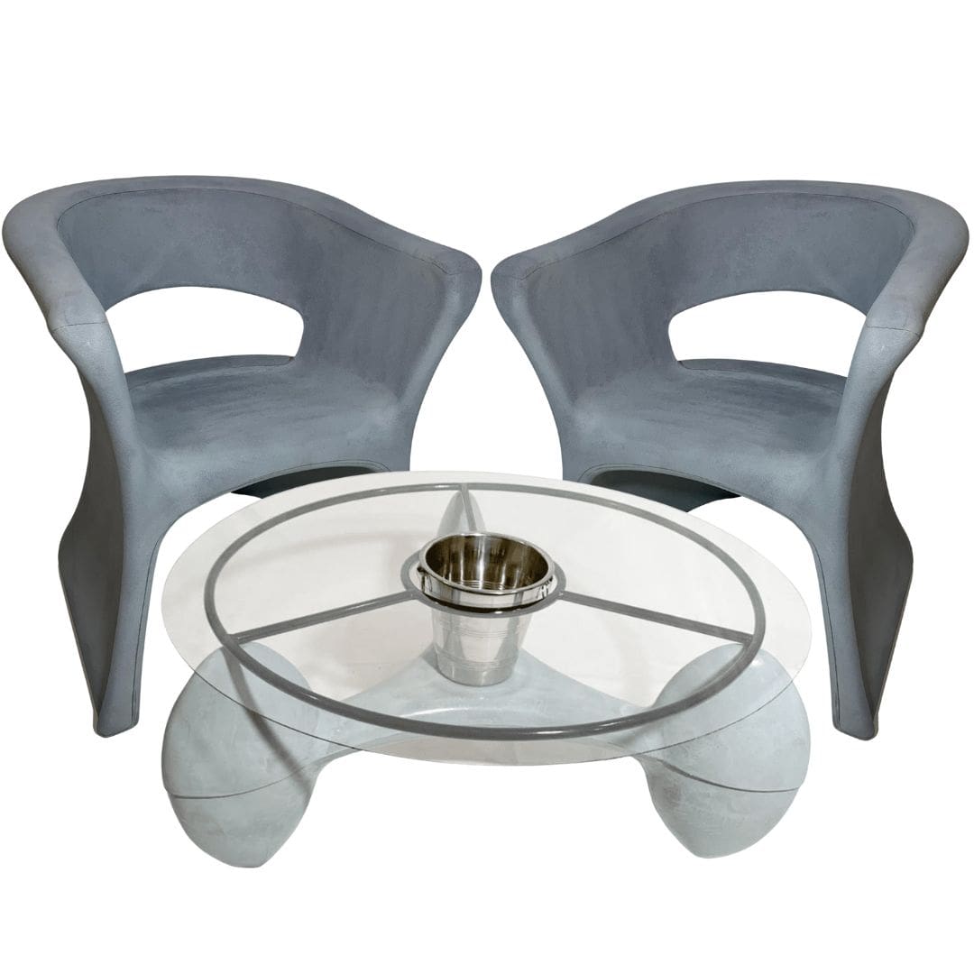 2 Cadeiras e Mesa Decoração Jardim Varanda Kit Copacabana