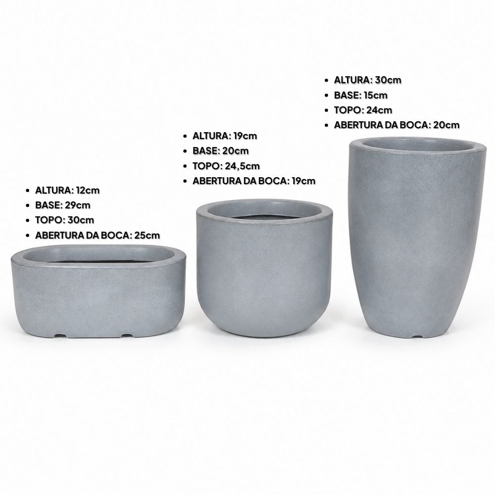 Kit 3 Vasos em Polietileno Doha e Pequim