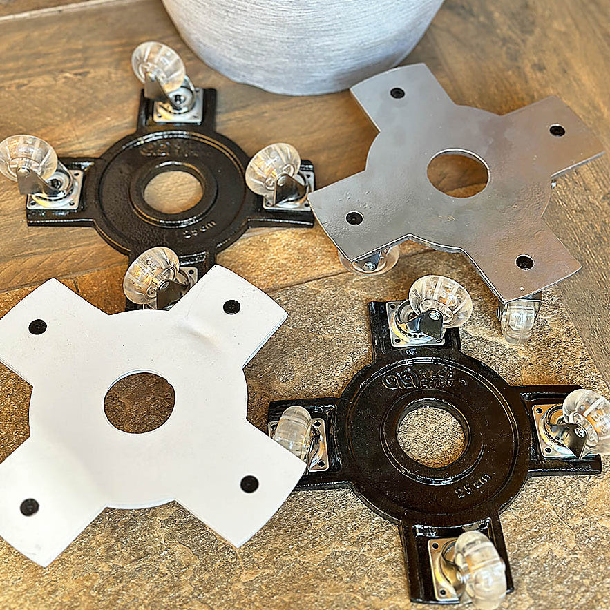 Suporte Cruzeta de Alumínio com Rodas de Silicone