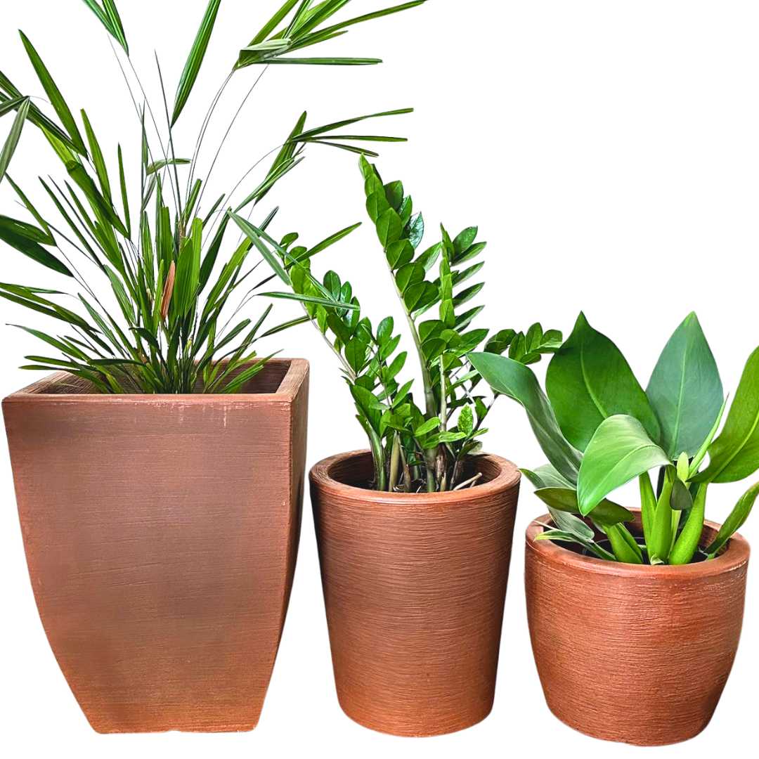 Kit 3 Vasos Texturizados Médios