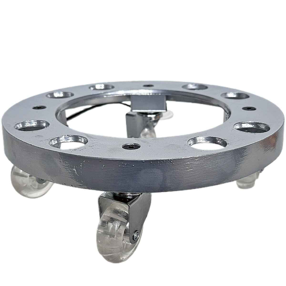 Suporte de Alumínio com Rodas de Silicone para Vasos Redondos