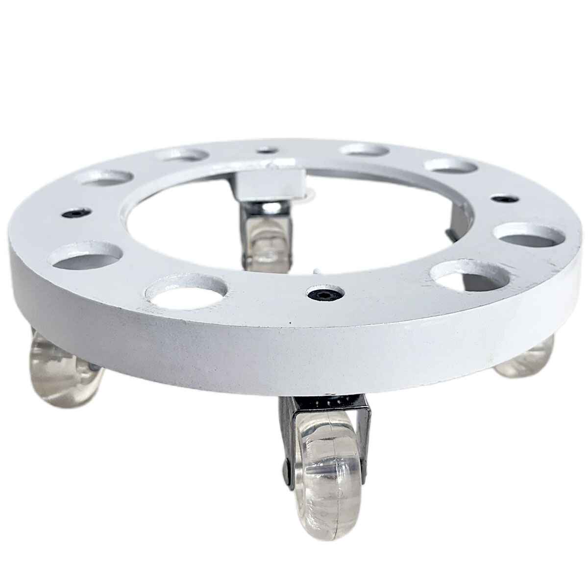 Suporte de Alumínio com Rodas de Silicone para Vasos Redondos