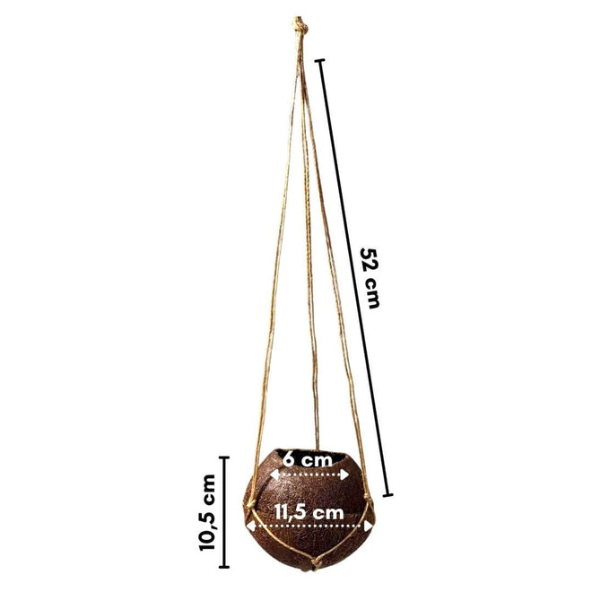Vaso Fibra De Coco Natural Kokedama Suspenso 10x11cm