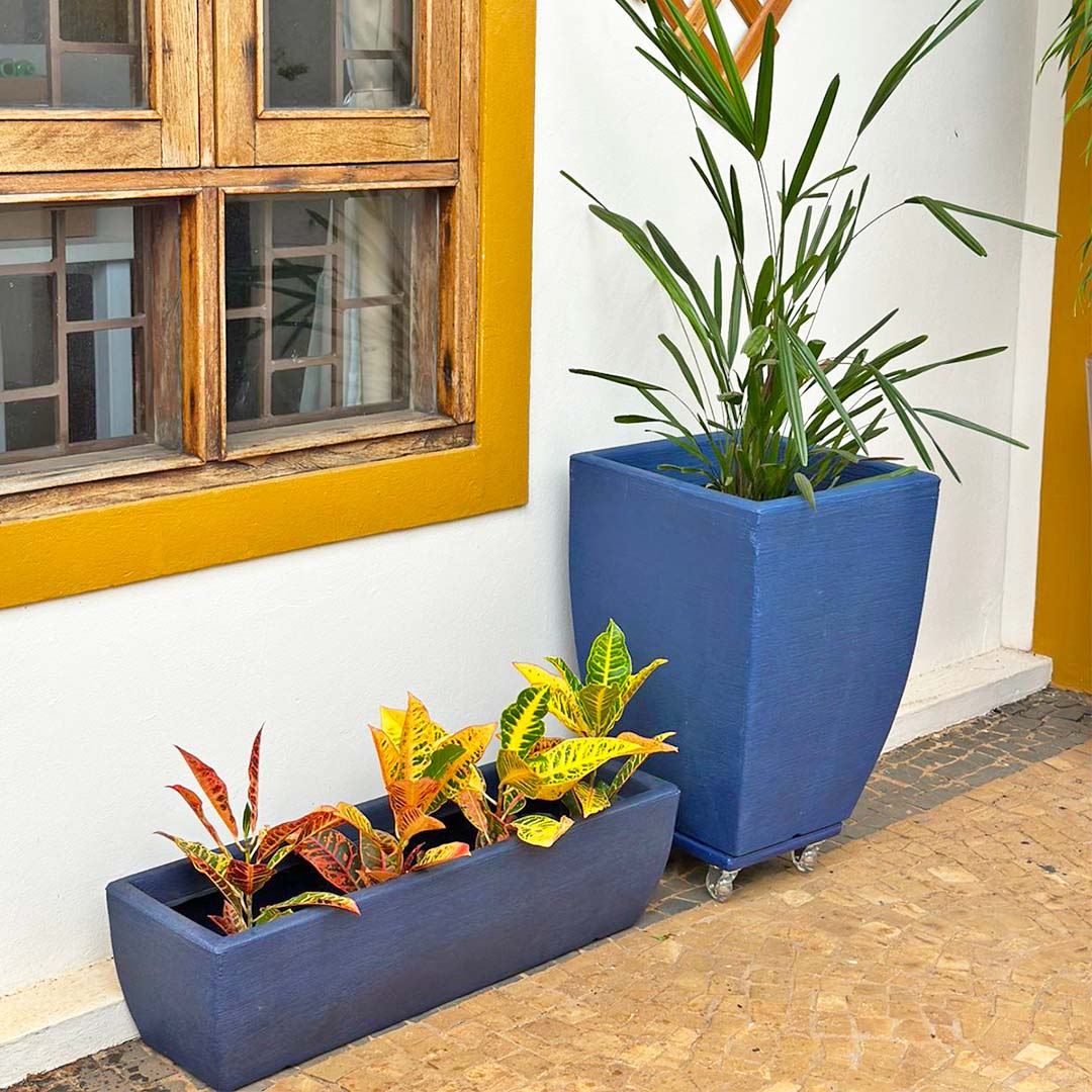 Kit Vaso + Suporte + Jardineira para Decoração Externa