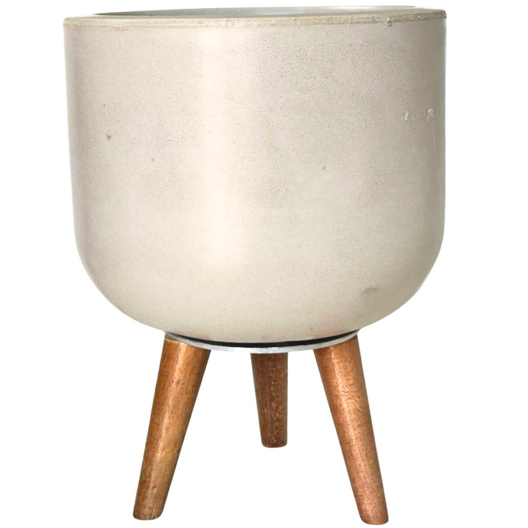 Vaso Doha Médio com Tripé de Madeira