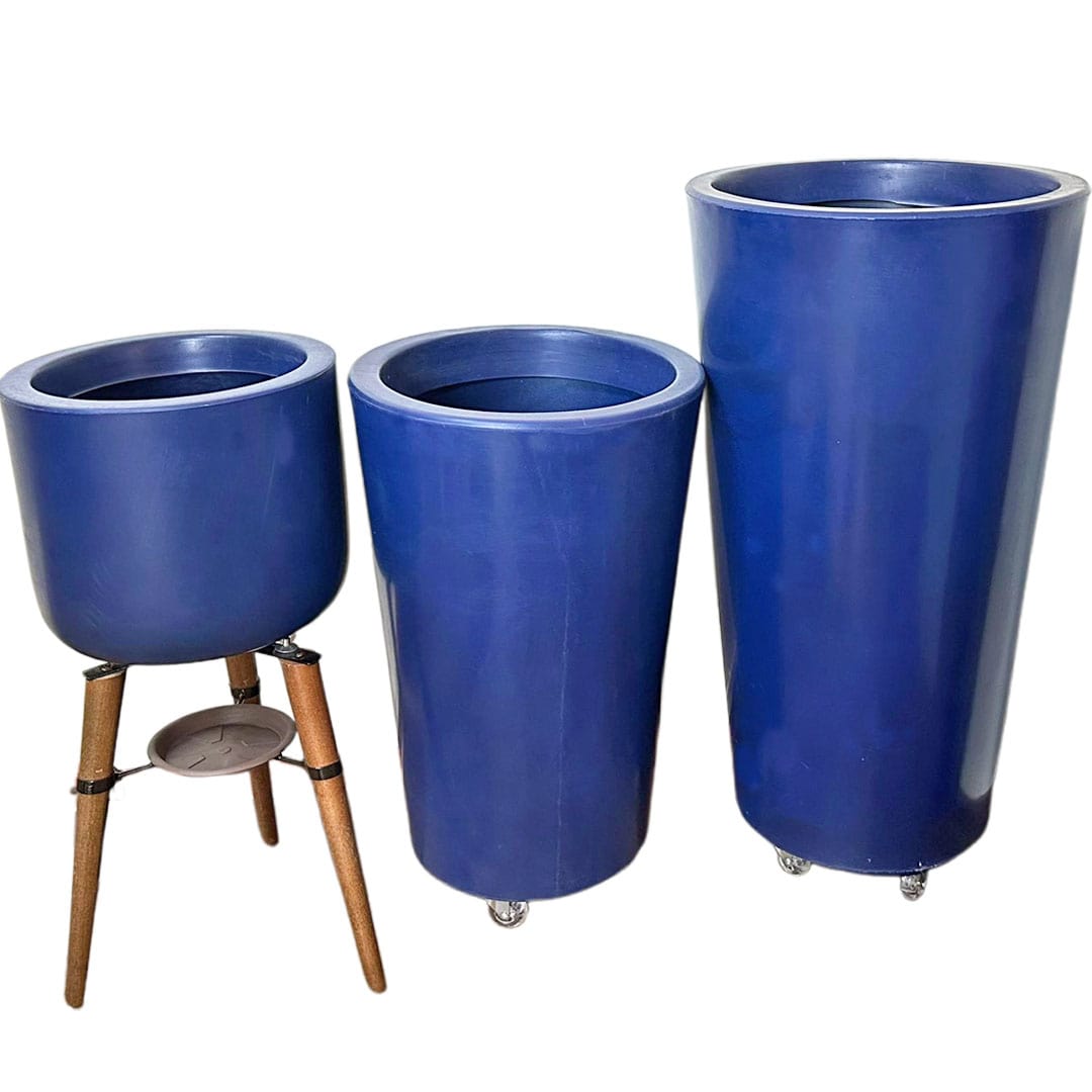 Kit 3 Vasos Linha Damasco em Polietileno