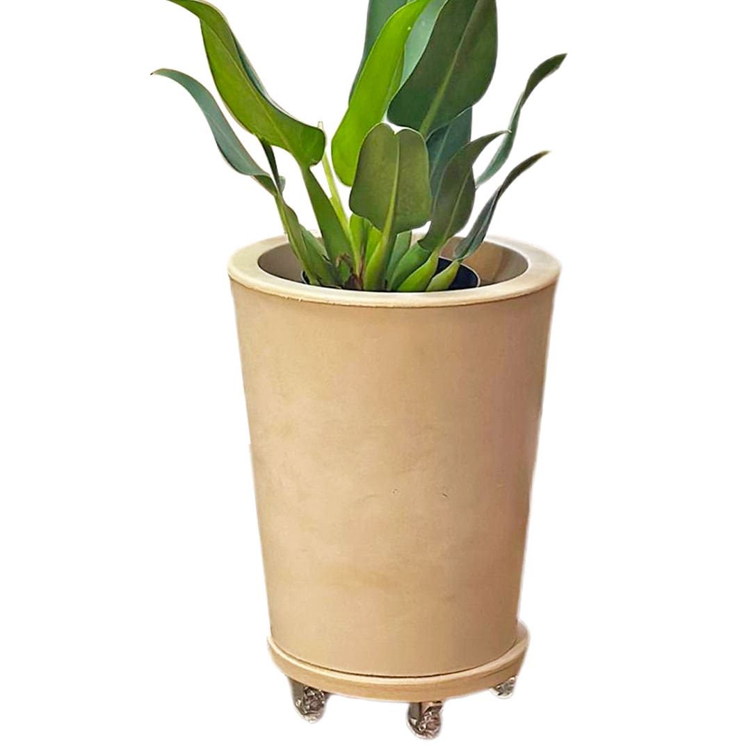 Kit Vaso Damasco Brilhante + Suporte com Rodinhas