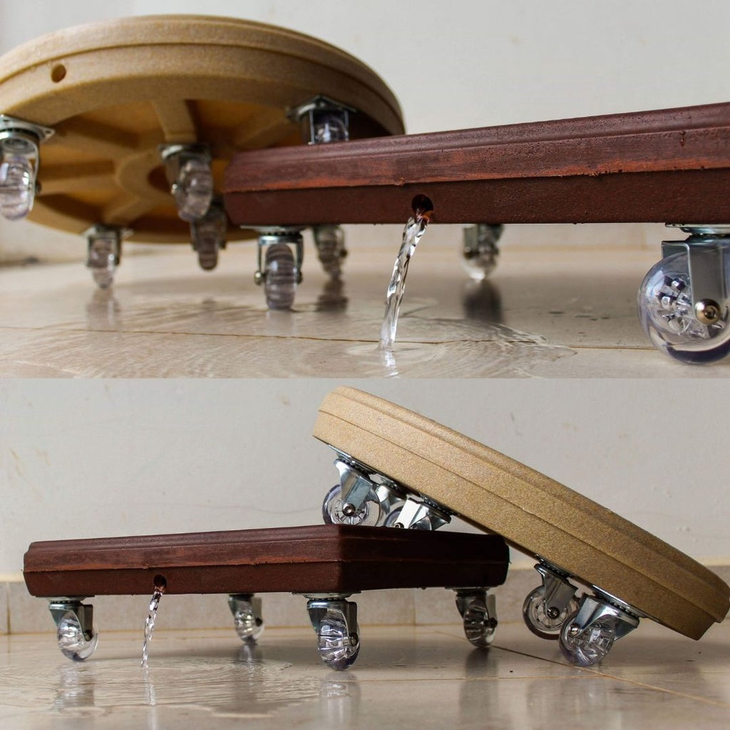 Prato Quadrado com Reservatório e Rodas - Anti dengue