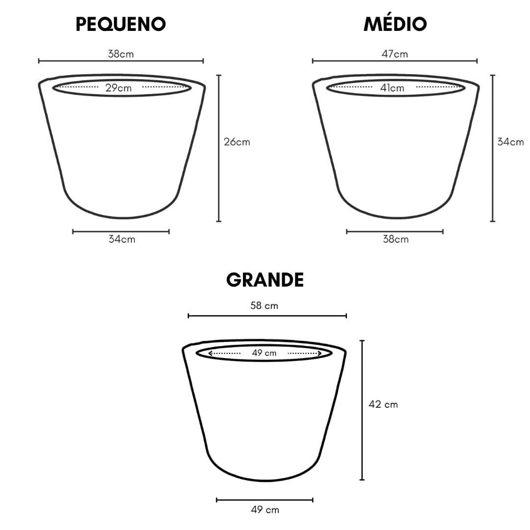 Vaso Cilindro Montreal em Polietileno