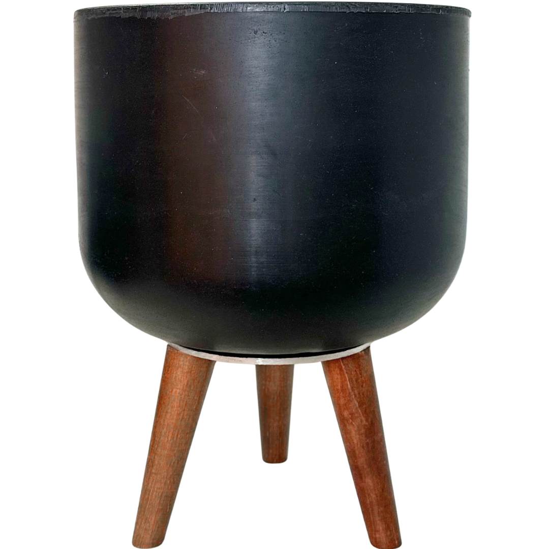 Vaso Doha Médio com Tripé de Madeira