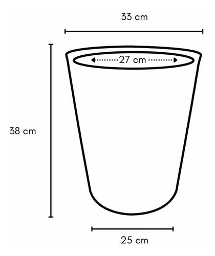 Kit 3 Vasos Linha Damasco Texturizado em Polietileno
