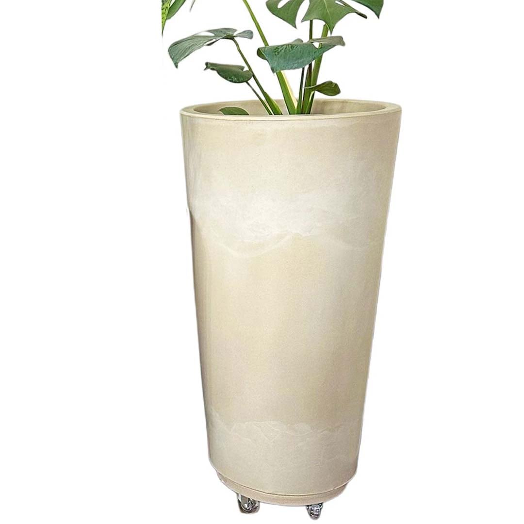 Kit Vaso Damasco Brilhante + Suporte com Rodinhas