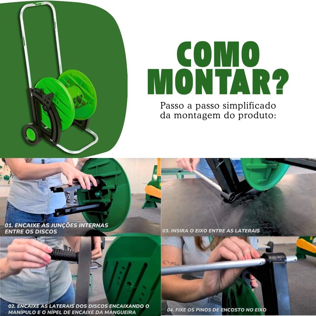 Suporte Enrolador de Mangueira com Rodas até 50 metros Trapp