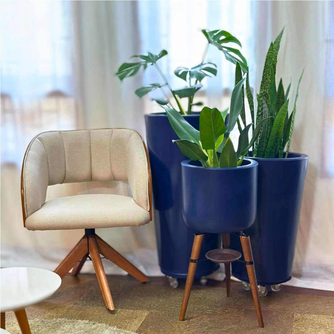 Kit 3 Vasos Linha Damasco em Polietileno