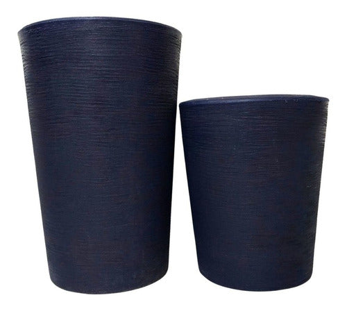 Kit 2 Vasos Linha Damasco Texturizado em Polietileno