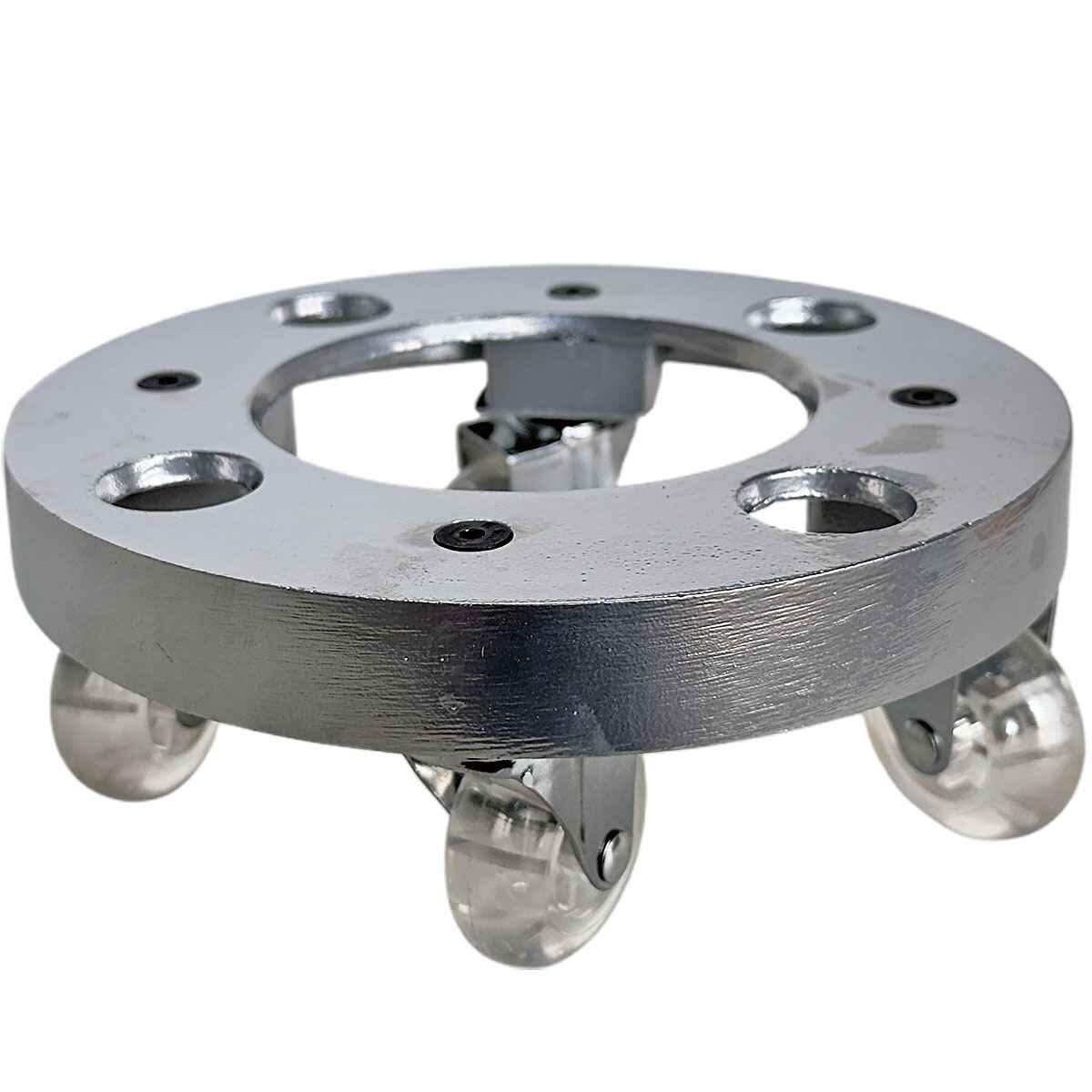 Suporte de Alumínio com Rodas de Silicone para Vasos Redondos