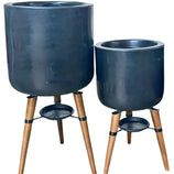 Kit 2 Vasos Linha Doha com Tripé de Madeira