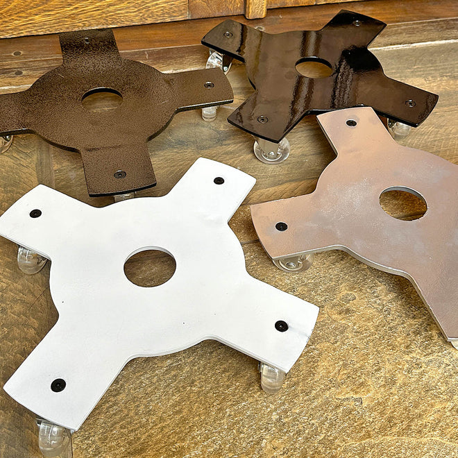Suporte Cruzeta de Alumínio com Rodas de Silicone