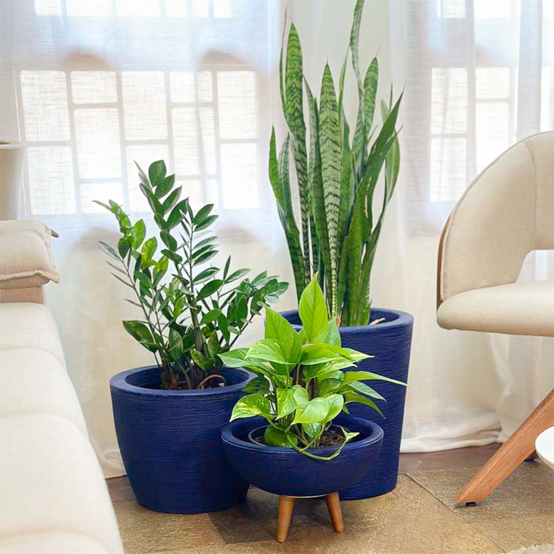 Kit 3 Vasos Decorativos em Polietileno