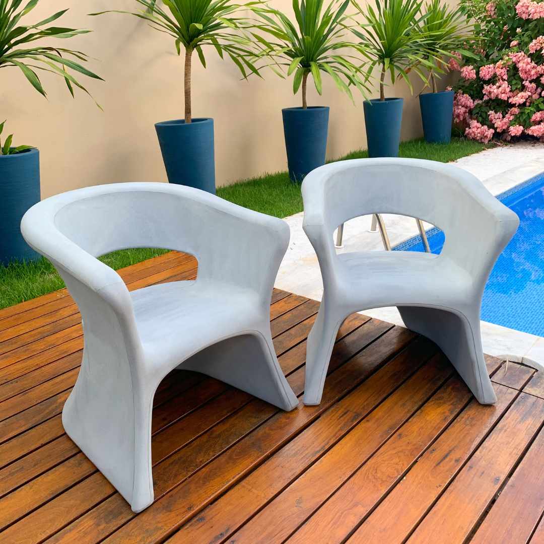 2 Cadeiras e Mesa Decoração Jardim Varanda Kit Copacabana
