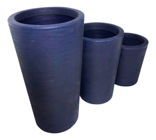 Kit 3 Vasos Linha Damasco Texturizado em Polietileno