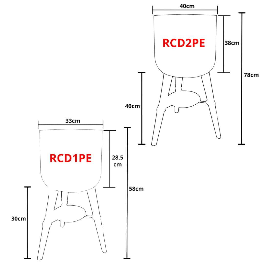 Kit 2 Vasos Linha Doha com Tripé de Madeira